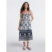 Women's Tie Bodice Strappy Midi Dress, Sizes XS-XXXL