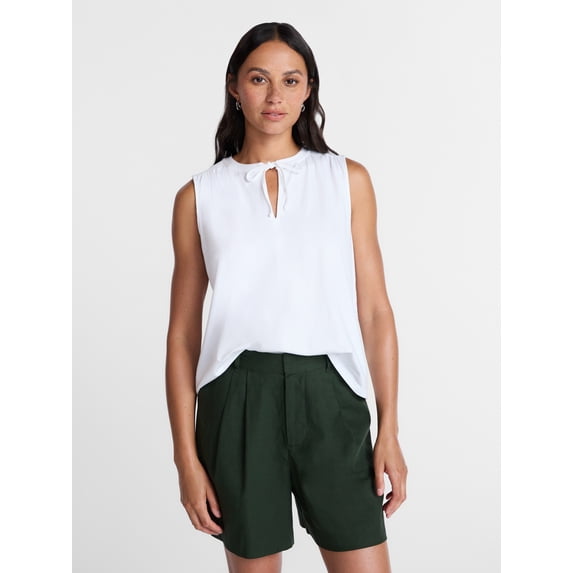 Time and Tru Women’s Tie Front Sleeveless Top, Sizes XS-XXXL