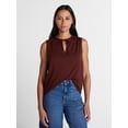 thumbnail image 1 of Time and Tru Women’s Tie Front Sleeveless Top, Sizes XS-XXXL, 1 of 6