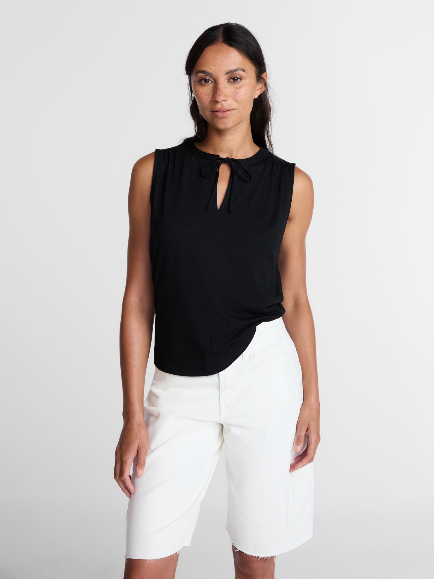 Time and Tru Women’s Tie Front Sleeveless Top, Sizes XS-XXXL