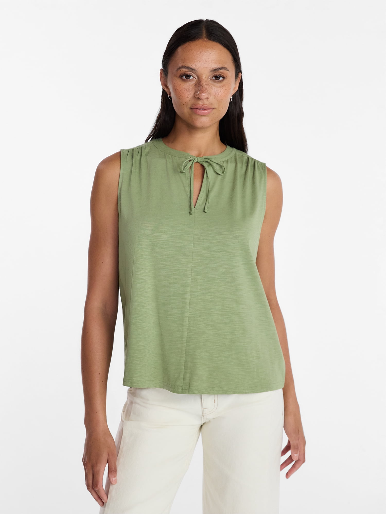 Time and Tru Women’s Tie Front Top, sizes XS-XXXL