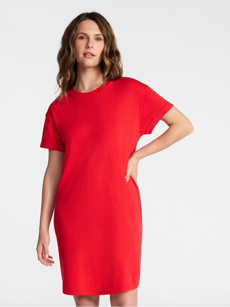 Time and Tru Women's Cotton T-Shirt Dress with Short Sleeves, Sizes XS-XXXL - Walmart.com Time and Tru Women's Cotton T-Shirt Dress with Short Sleeves, Sizes XS-XXXL - Walmart.com