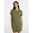 thumbnail image 1 of Time and Tru Women's Cotton T-Shirt Dress with Short Sleeves, Sizes XS-XXXL, 1 of 6