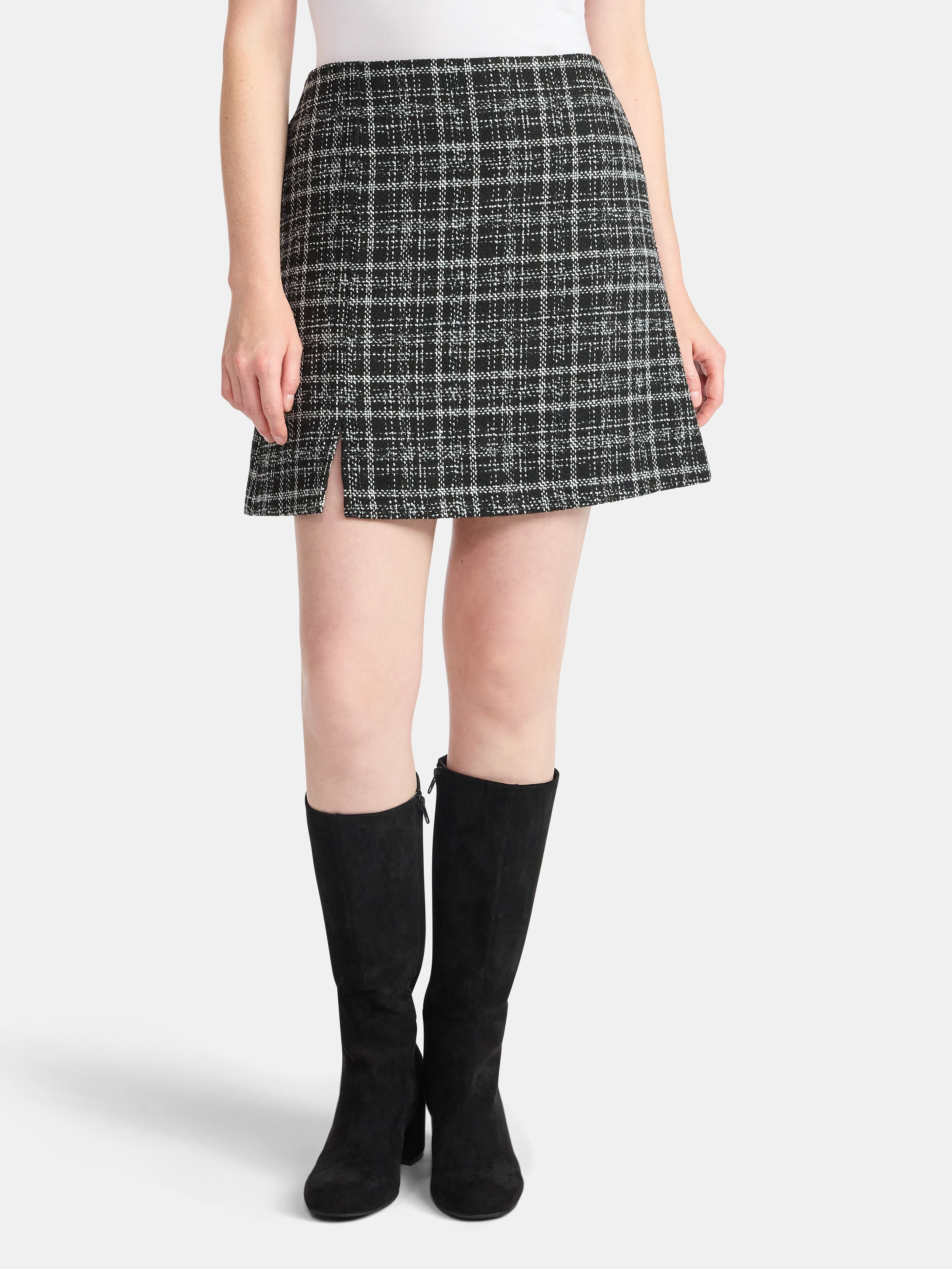 Time and Tru Women's Tweed Mini Skirt, Sizes XS-XXXL
