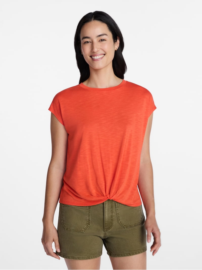 Time and Tru Women's Twist Front Top, Sizes XS-XXXL - Walmart.com