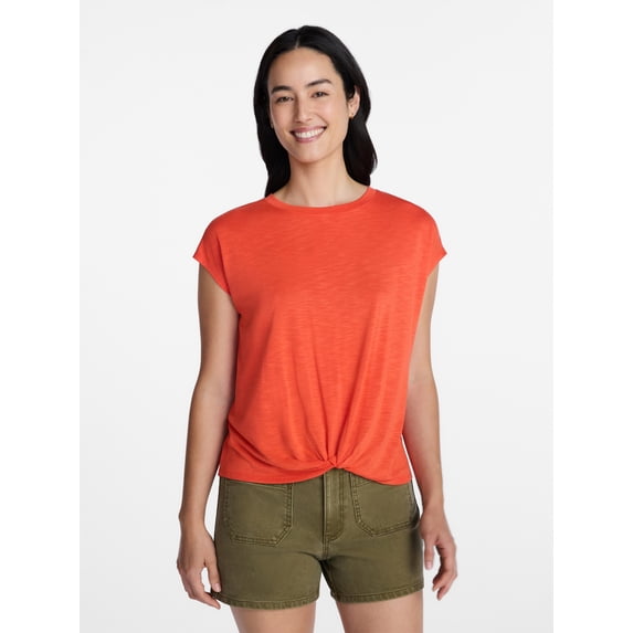 Time and Tru Women's Twist Front Top, Sizes XS-XXXL