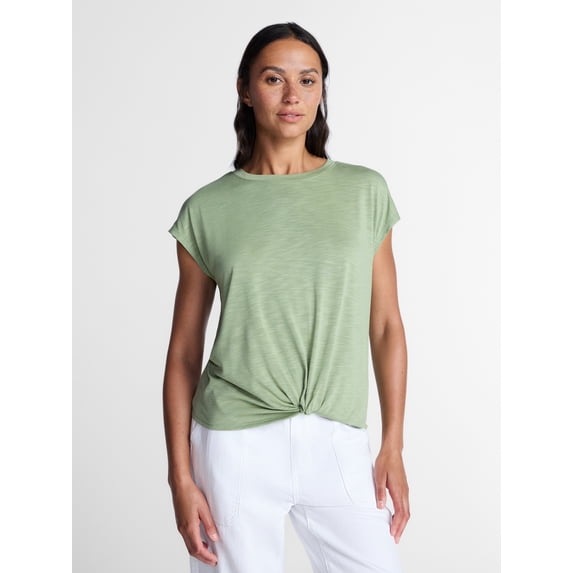 Time and Tru Women's Twist Front Top, Sizes XS-XXXL
