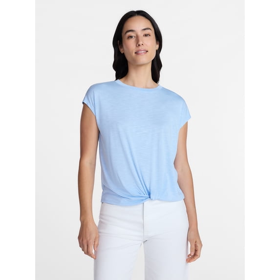 Time and Tru Women's Twist Front Top, Sizes XS-XXXL