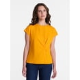 thumbnail image 1 of Time and Tru Women's Twist-Front Tee with Short Sleeves, Sizes XS-XXXL, 1 of 6