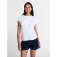 thumbnail image 1 of Time and Tru Women's Twist-Front Tee with Short Sleeves, Sizes XS-XXXL, 1 of 5