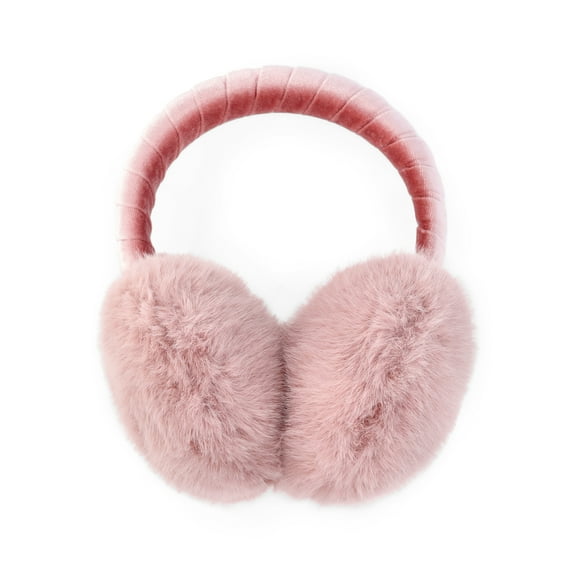 Time and Tru Women's Velvet Earmuffs, One Size, Rose, Polyester