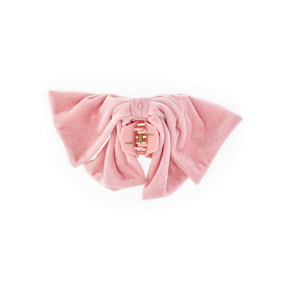 Time and Tru Women's Velvet Bow Hair Claw Clip, Blush