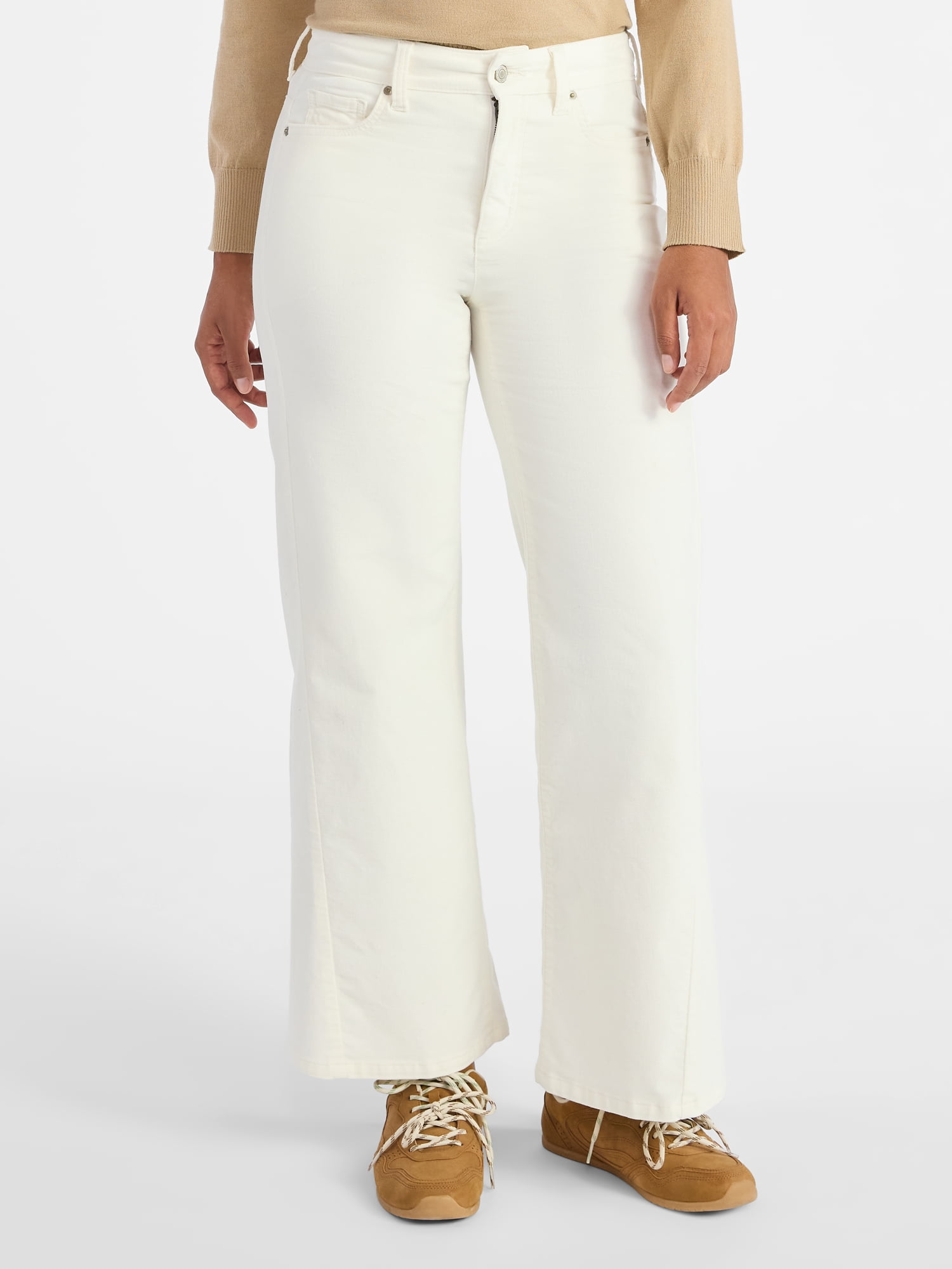 Time and Tru Women's Velvet Wide Leg Pants, 32" Inseam, Size 0-20