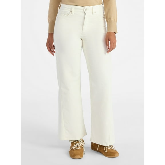 Time and Tru Women's Velvet Wide Leg Pants, 32" Inseam, Size 0-20