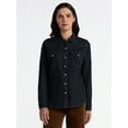 thumbnail image 1 of Time and Tru Women’s Lightweight Cotton Denim Shirt, Sizes XS-3XL, 1 of 4