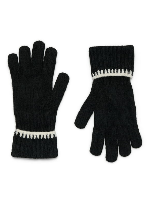 Women's Whipstitch Gloves, One Size, Black Soot