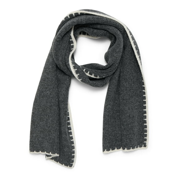 Time and Tru Women's Whipstitch Scarf, One Size, Dark Heather Grey