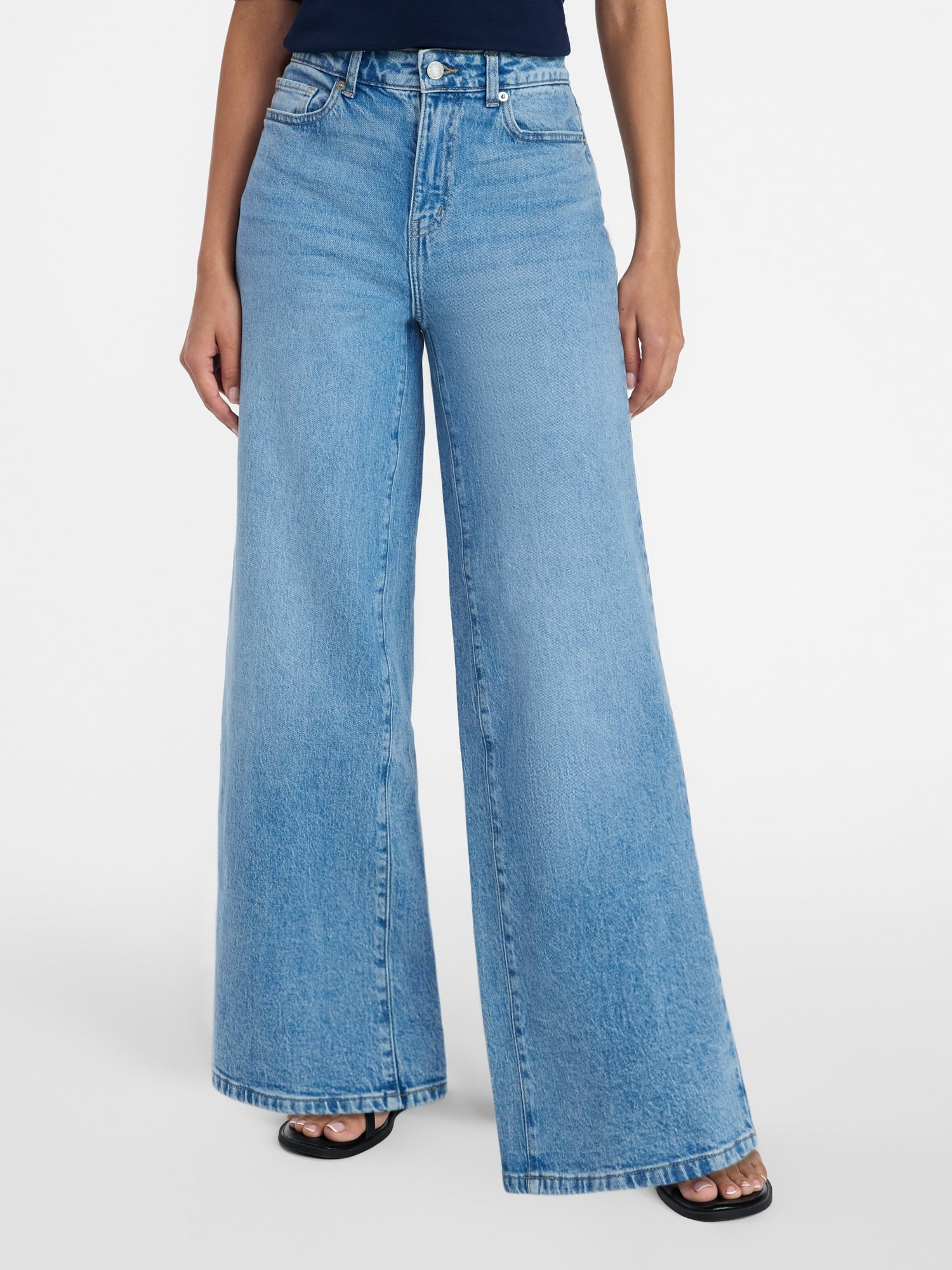 Time and Tru Women's Wide Leg Jeans, 31" Inseam, Sizes 0-22, 0L-22L