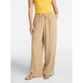 thumbnail image 1 of Time and Tru Women's Wide Leg Linen Blend Pants, Sizes XS-XXXL, 1 of 5