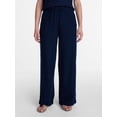 thumbnail image 1 of Time and Tru Women's Wide Leg Linen Blend Pants, Sizes XS-4X, 1 of 6