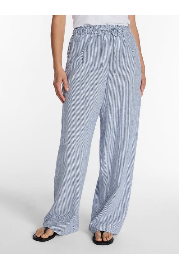 Women's Wide Leg Linen Blend Pants, Sizes XS-4X