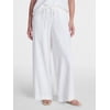 Time and Tru Women's Wide Leg Linen Blend Pants, S