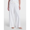 thumbnail image 1 of Time and Tru Women's Wide Leg Linen Blend Pants, Sizes XS-4X, 1 of 6