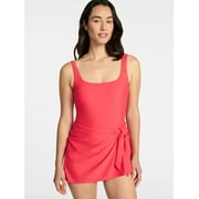 Time and Tru Women's and Women's Plus Size Wrap Swim Dress, Sizes XS-3X