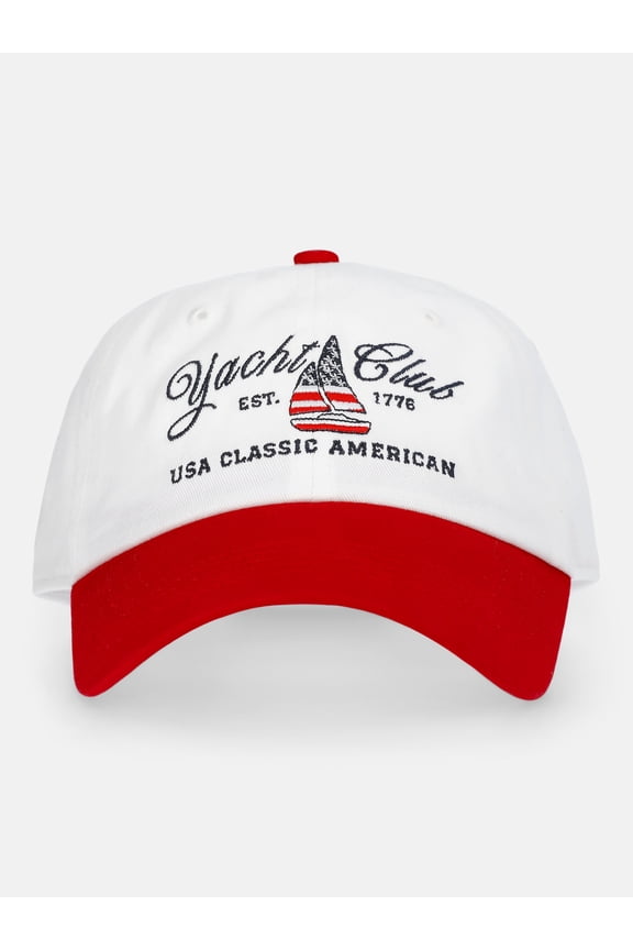 Women's Yacht Club Embroidered Baseball Hat, Parchment