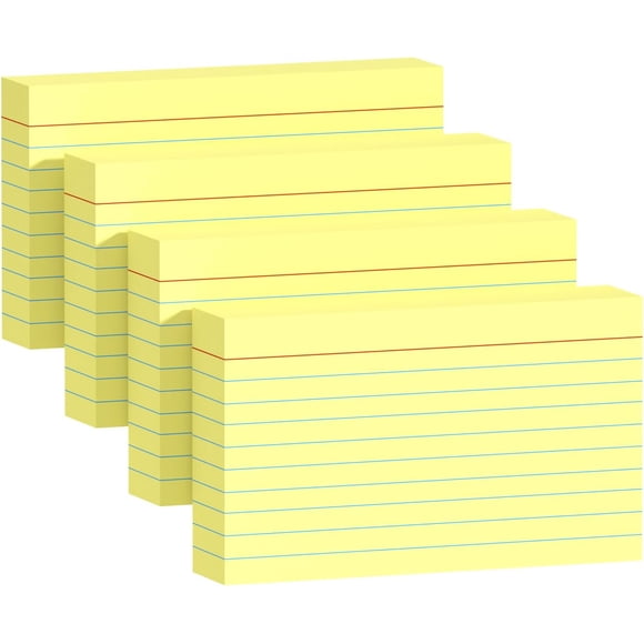 TT-Yellow Index Cards 4x6 Inch - 160 Pack, Ruled Index Flash Cards for Studying, Lined Index Note Cards 4" x 6" Flashcards Yellow Paper Notecards 4 x 6 for Office & Teaching Supplies