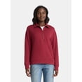 thumbnail image 1 of Time and Tru Women's Half Zip Fleece Sweatshirt, Sizes XS-XXXL, 1 of 5