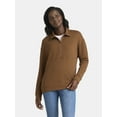 thumbnail image 1 of Time and Tru Women's Half Zip Fleece Sweatshirt, Sizes XS-XXXL, 1 of 5