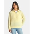 thumbnail image 1 of Time and Tru Women's Half Zip Fleece Sweatshirt, Sizes XS-XXXL, 1 of 5