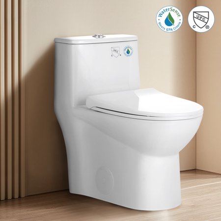 TT001 One-Piece Toilets for Bathrooms 1.6 GPF Dual Flush