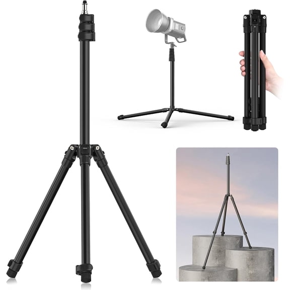 TT43 Extendable Photography Light Stand, Adjustable 6.23ft Aluminum Tripod, Reversible Portable Studio Lighting Tripod for Continute Output Lighting/Strobe Light/Webcams/Cameras/Softbox