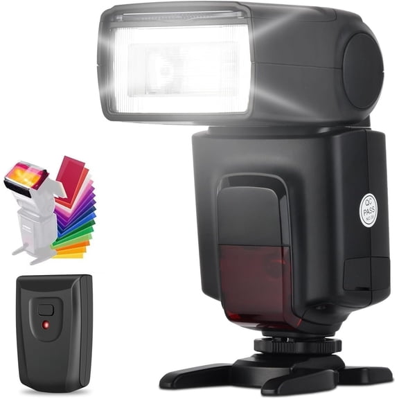 TT520 II  -Camera Flash Speedlite with AT-16  Trigger Transmitter GN33 S1/S2 Modes Compatible for   Pentax Olympus   DSLR Cameras with Hot Shoe