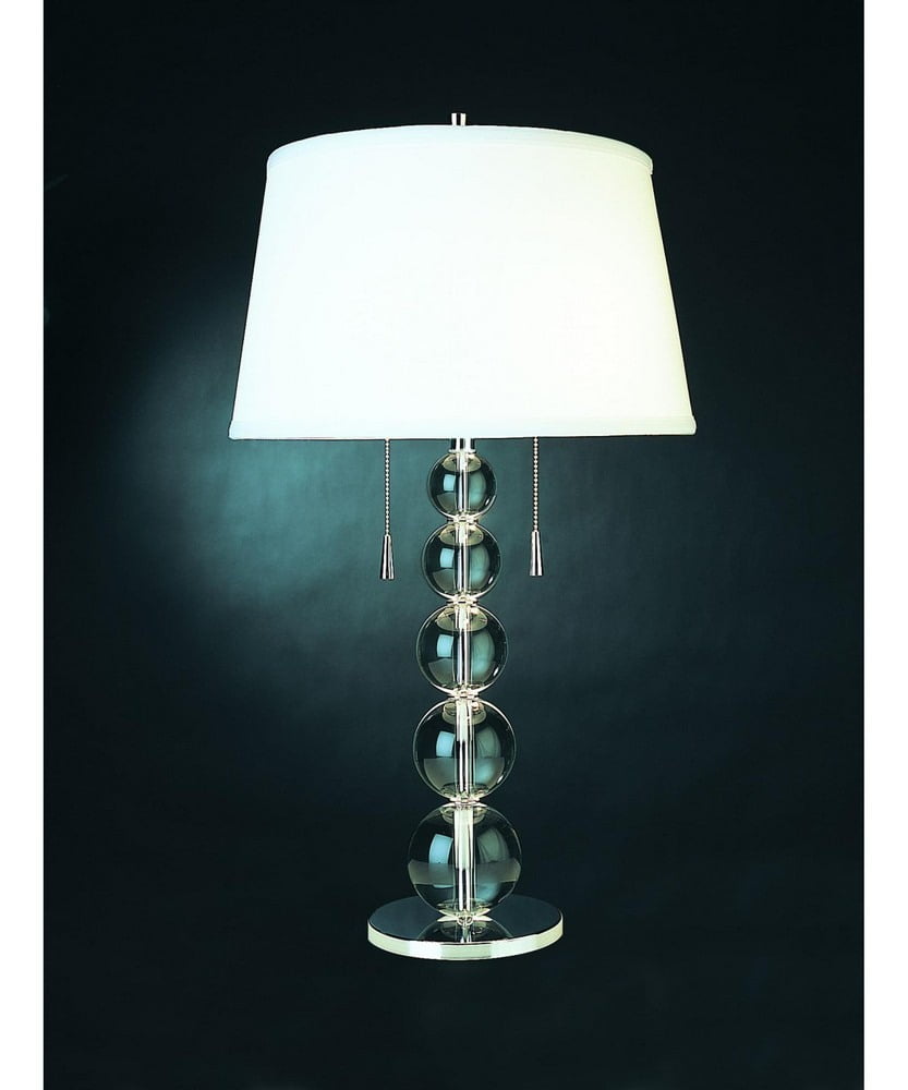 White Linen Shade Outdoor Table Lamp with Steel Base