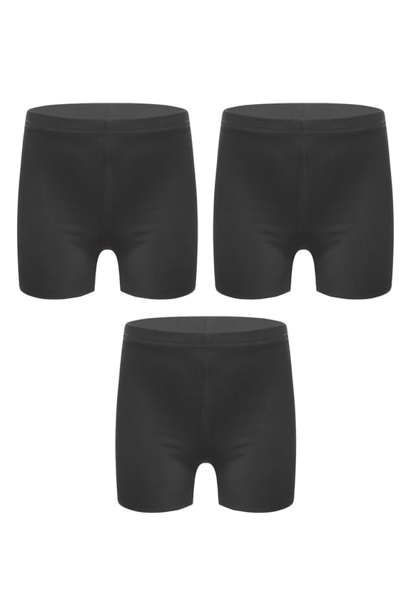 3 Pack Girls Dance Shorts Safety Panties Under Dress Shorts Undershorts Underwear 2-14Y Black 2-3