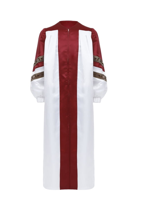 Baptism Church Gown for Boys Praise Dance Dresses Choir Robe Tunic Dancewear Graduation Clothing Burgundy 16