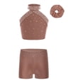 thumbnail image 1 of TTAO Big Girls Gymnastics Sports Outfit 3Pcs Dance Clothing Sets Athletic Tracksuit Activewear Set Sportswear Dusty Pink 14, 1 of 7