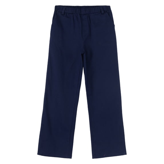 TTAO Boys Dress Pants Kids Slim Fit Solid Color Chino Long Trousers Navy Blue 8