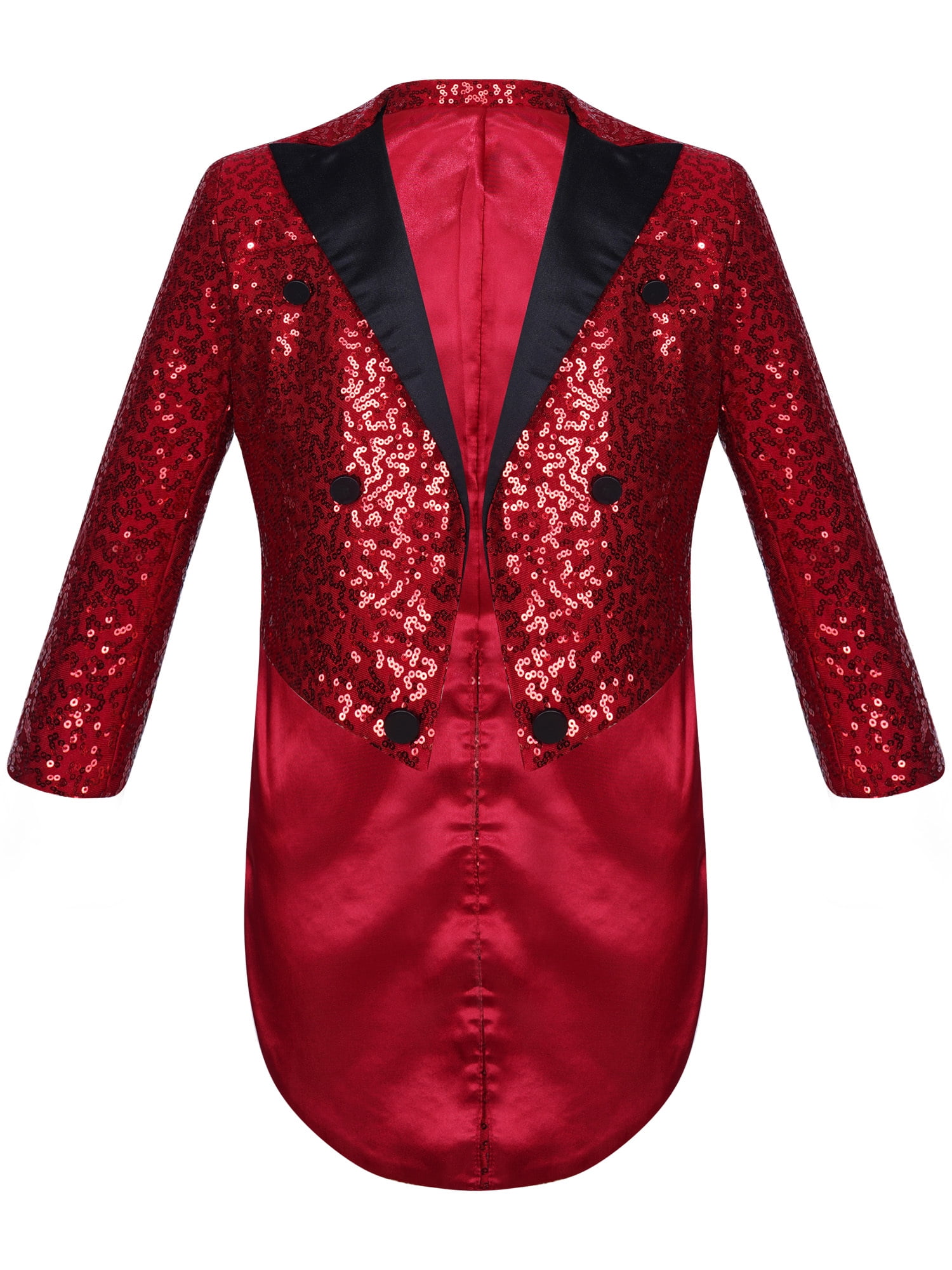 Tailcoat Jacket Rocker TTAO Boys Sequin Tailcoat Jacket Classic Fit Tuxedo with Tails Party ...