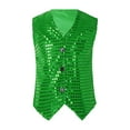 thumbnail image 1 of TTAO Boys Sequined Vest Gentle Waistcoat Outfits Girls Kids Choir Ballet Jazz Latin Dance Performance Show Dark Green 5-6, 1 of 5