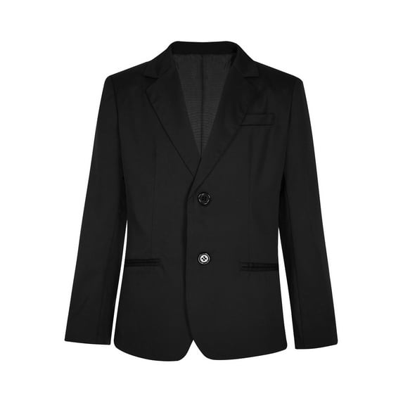 TTAO Boys Sport Blazer Classic Fit Lapel Suit Jacket Single Breasted Outerwear Coat Black-B 10