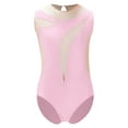 thumbnail image 1 of TTAO Children's Shiny Mesh Patchwork Leotard Ballet Dance Figure Skating Girls Kids Rhythmic Gymnastics Bodysuit Pink 10, 1 of 3