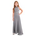 thumbnail image 1 of TTAO Flower Girls Halter Neck Princess Pageant Maxi Dress Kids Sparkly Wedding Party Prom Ball Gown Gray 14, 1 of 7
