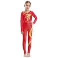 thumbnail image 1 of TTAO Full Body Leotard for Girls Ballet Dance Bodysuit Long Sleeve Skating Jumpsuit Tumbling Activewear Red 16, 1 of 5