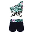 thumbnail image 1 of TTAO Girls 2 Piece Swimsuit Tropical One Shoulder Swim Tops with Shorts Summer Beachwear Swim Set Lily 14, 1 of 5