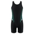thumbnail image 1 of TTAO Girls Athletic One Piece Swimsuit Racer Back Boyleg Swimwear Beach Sports Bathing Suit Pink Lily&Black 16, 1 of 5