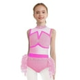 thumbnail image 1 of TTAO Girls Ballet Leotard Modern Gymnastics Jazz Dance Outfit Kids Sleeveless Feather Skirt Rhinestone Bodysuit Pink 10, 1 of 5